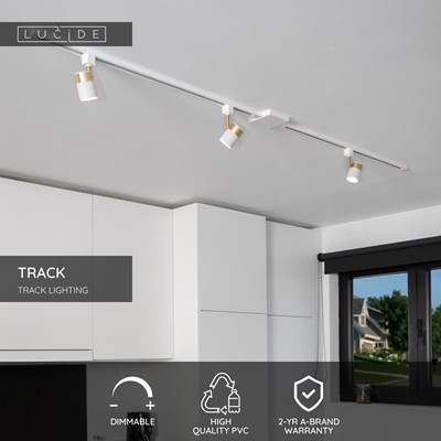 Lucide TRACK L-connector - 1-circuit Track lighting system - Right - White (Extension)